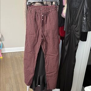 Zara Men's Red Checkered Chinos